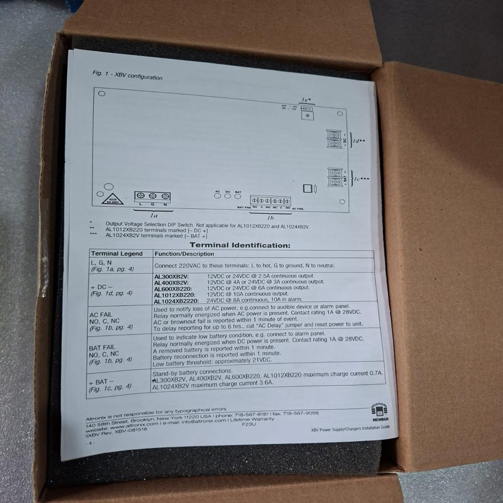 New Altronix Al1012xb220 Power Supply Charger Board - Application: Industrieal