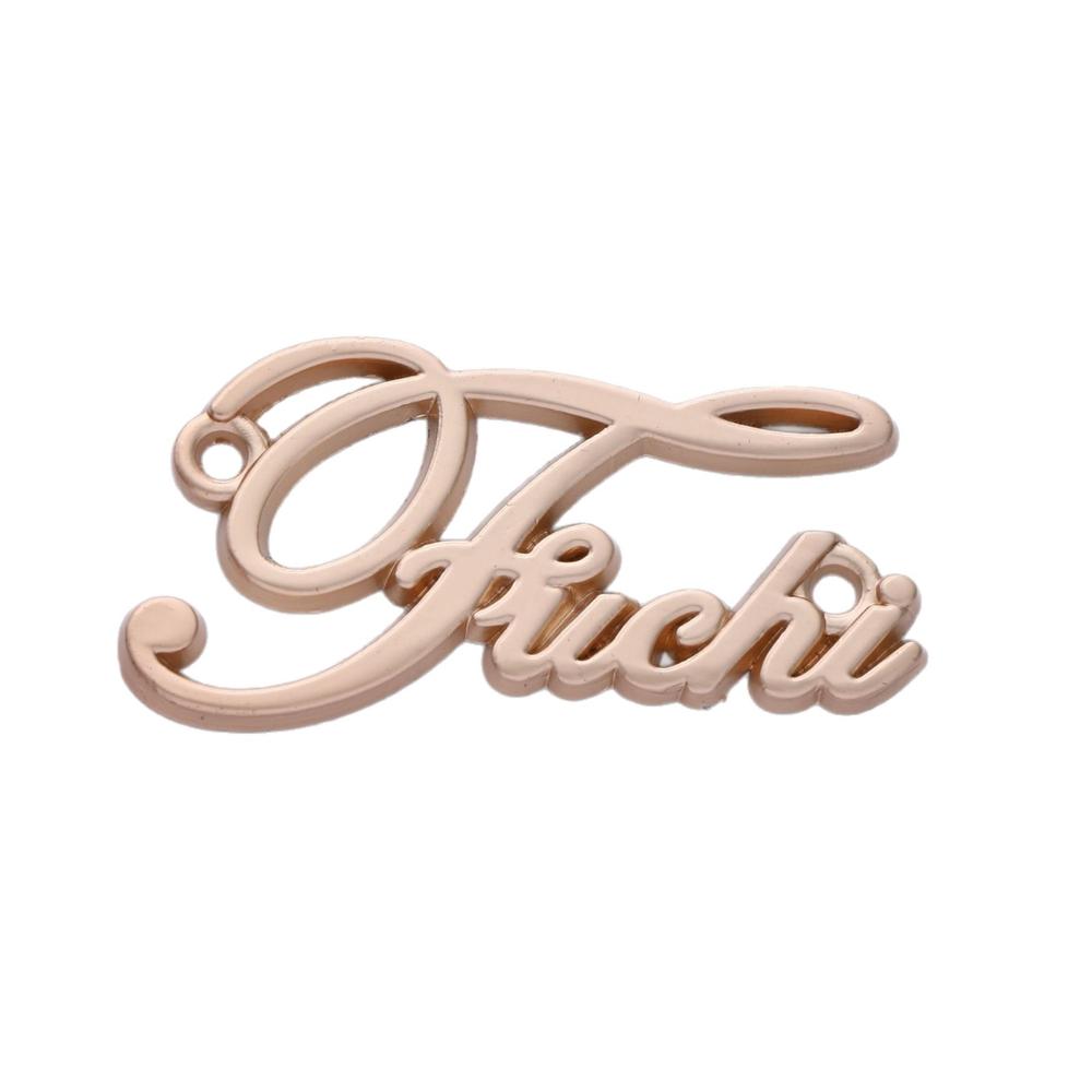 OEM/ODM Customized Heart Rectangle Shaped Fashion Elegance Bag Label Metal Clothing Letters Brand Labels Accessories