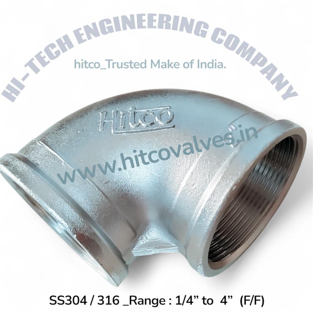 Stainless Steel 90 Degree Elbow - Application: Threaded