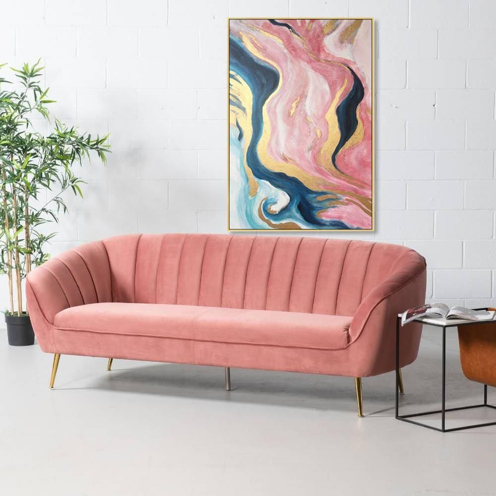 Pink Color 3 Seater Sofa