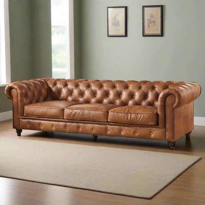 Chesterfield Leather Sofa By Binsha Furniture
