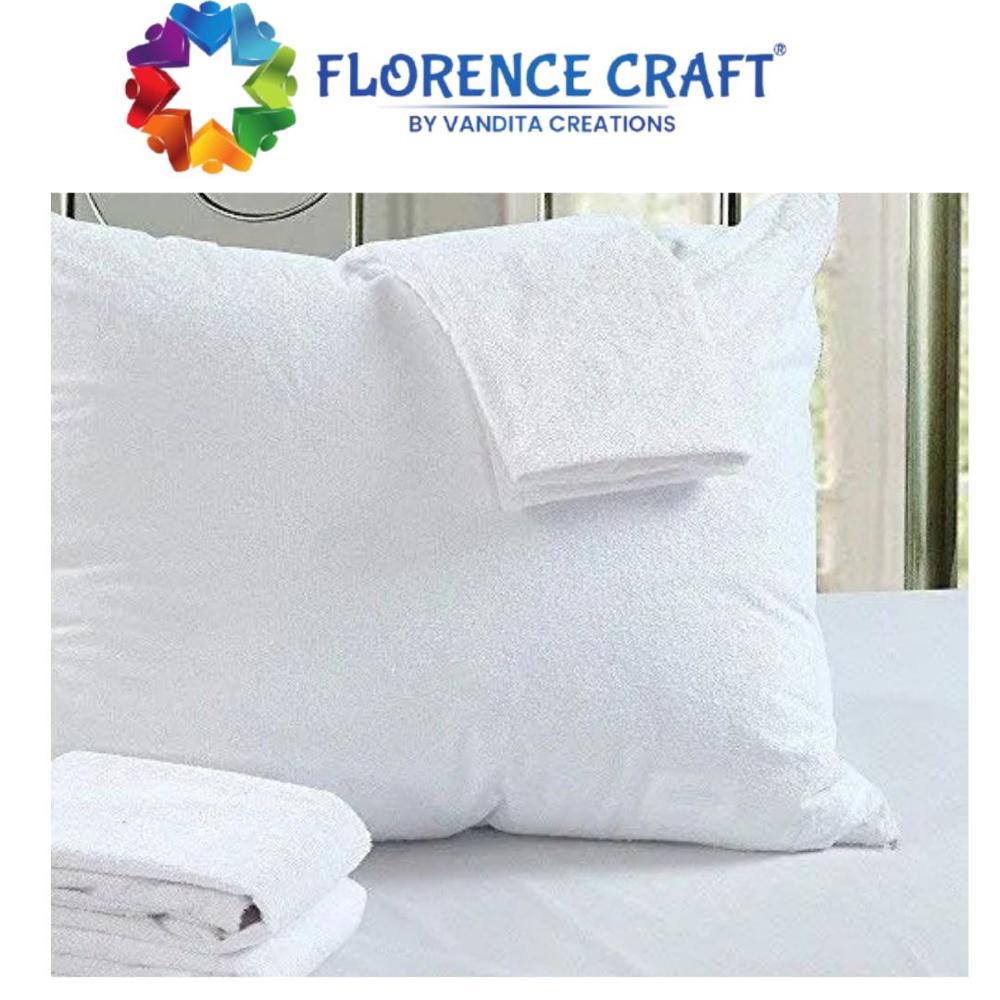 Rectangular Shape Fibre Pillow - Color: White