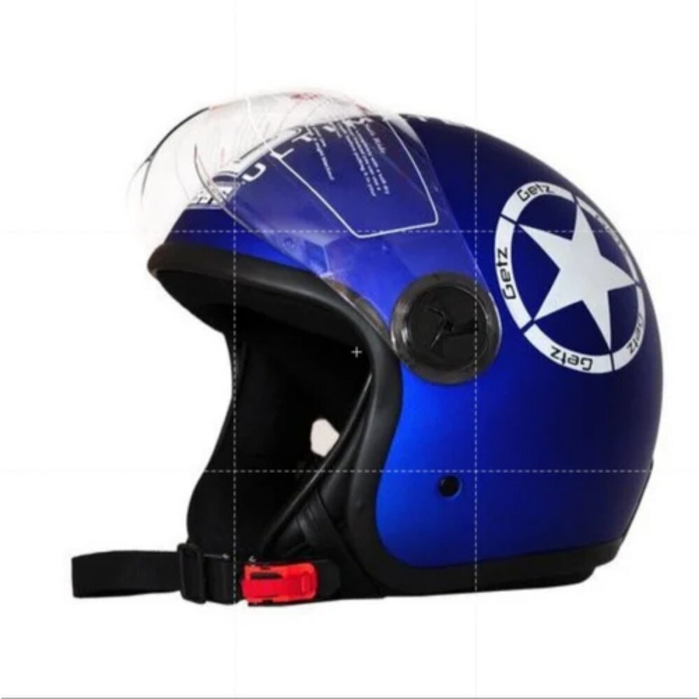 Bomber Motorcycle Helmet - Color: Blue