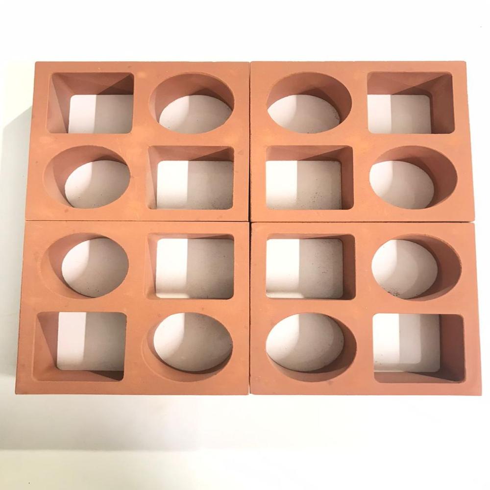  Terracotta qubic jali