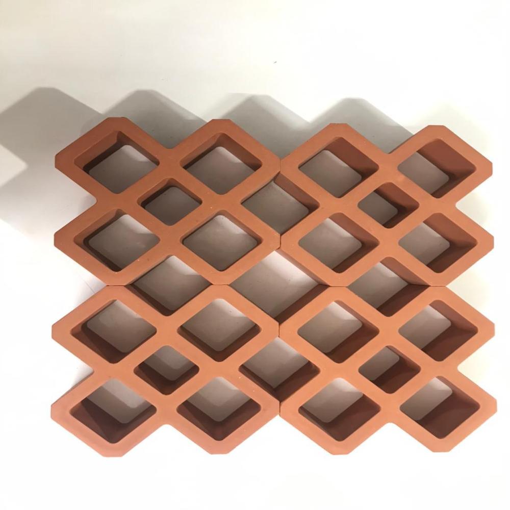 Terracotta diamond jali