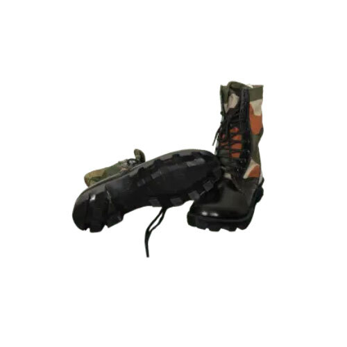 Combat Boots With Camouflage Fabric - Color: Green