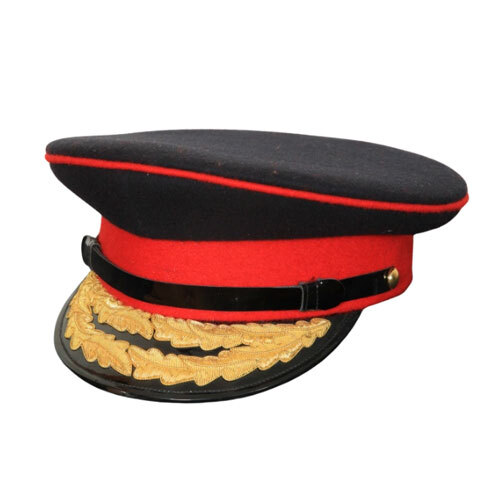 Officer Peak Caps - Color: Black & Red