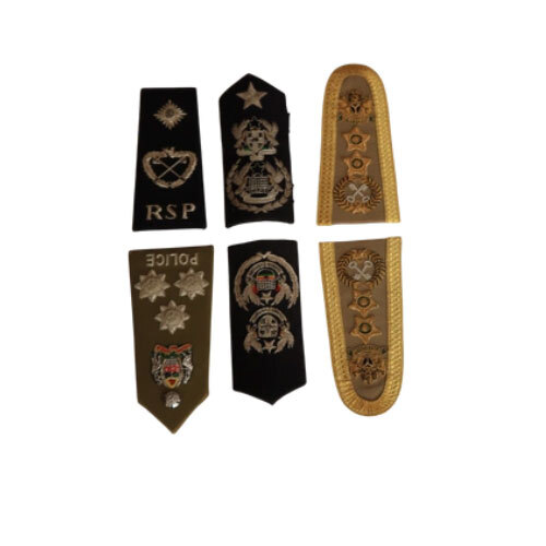 Hand Embroidered Rank Appulettes - Color: Brown