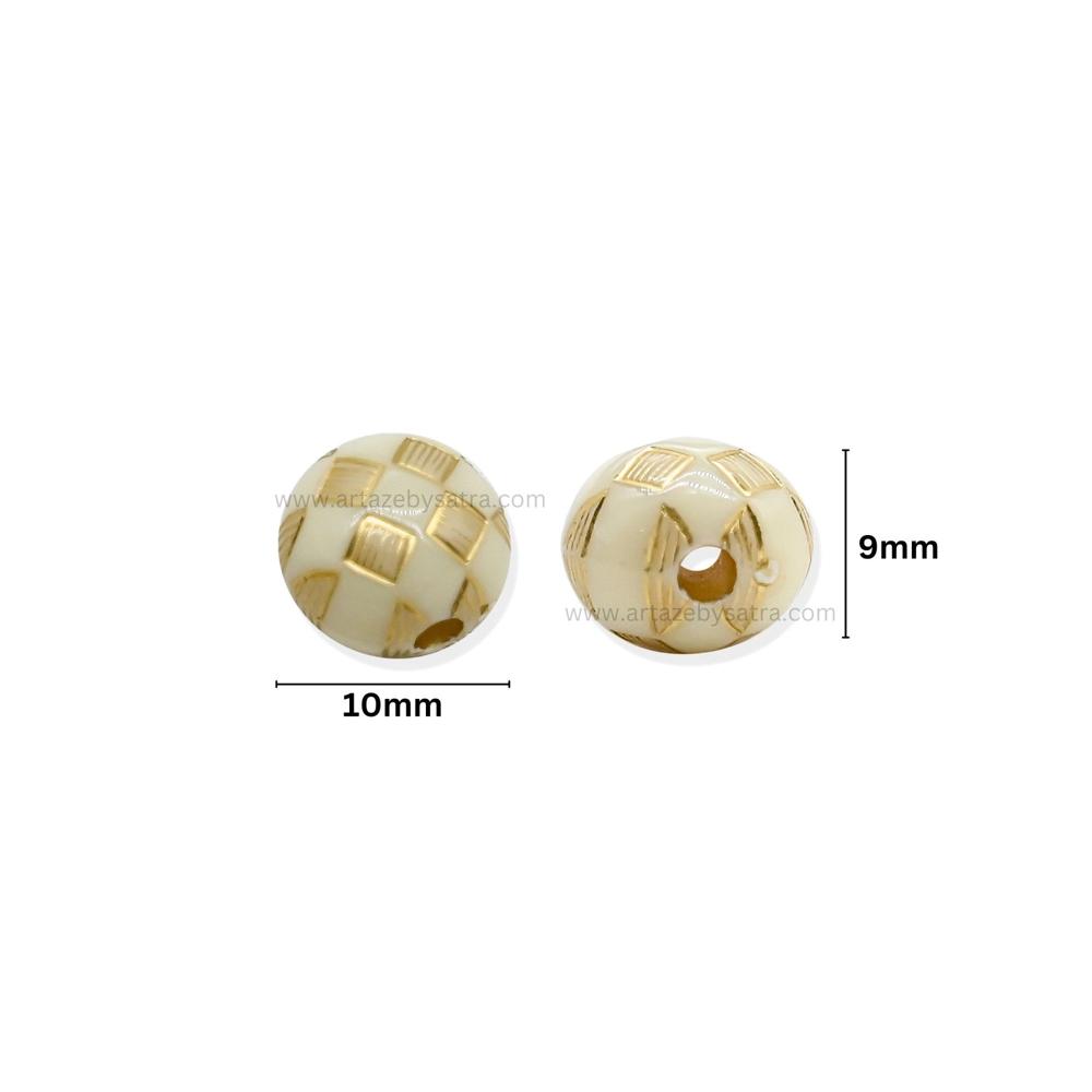 Round Checkerboard Beads | Size : 10mm