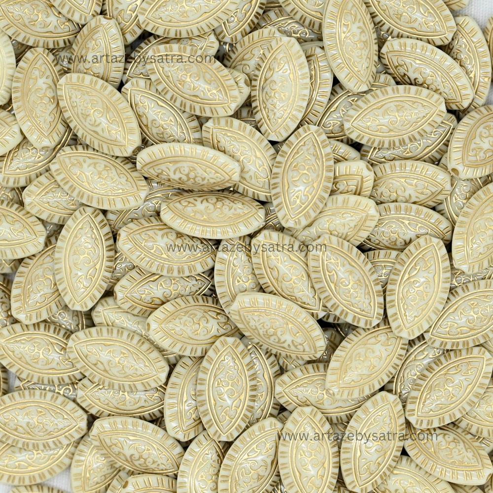 Flat Oval Navette Beads | Size : 19mm