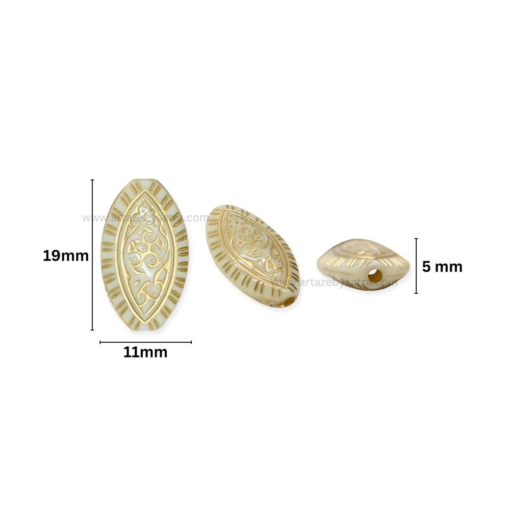 Flat Oval Navette Beads | Size : 19mm
