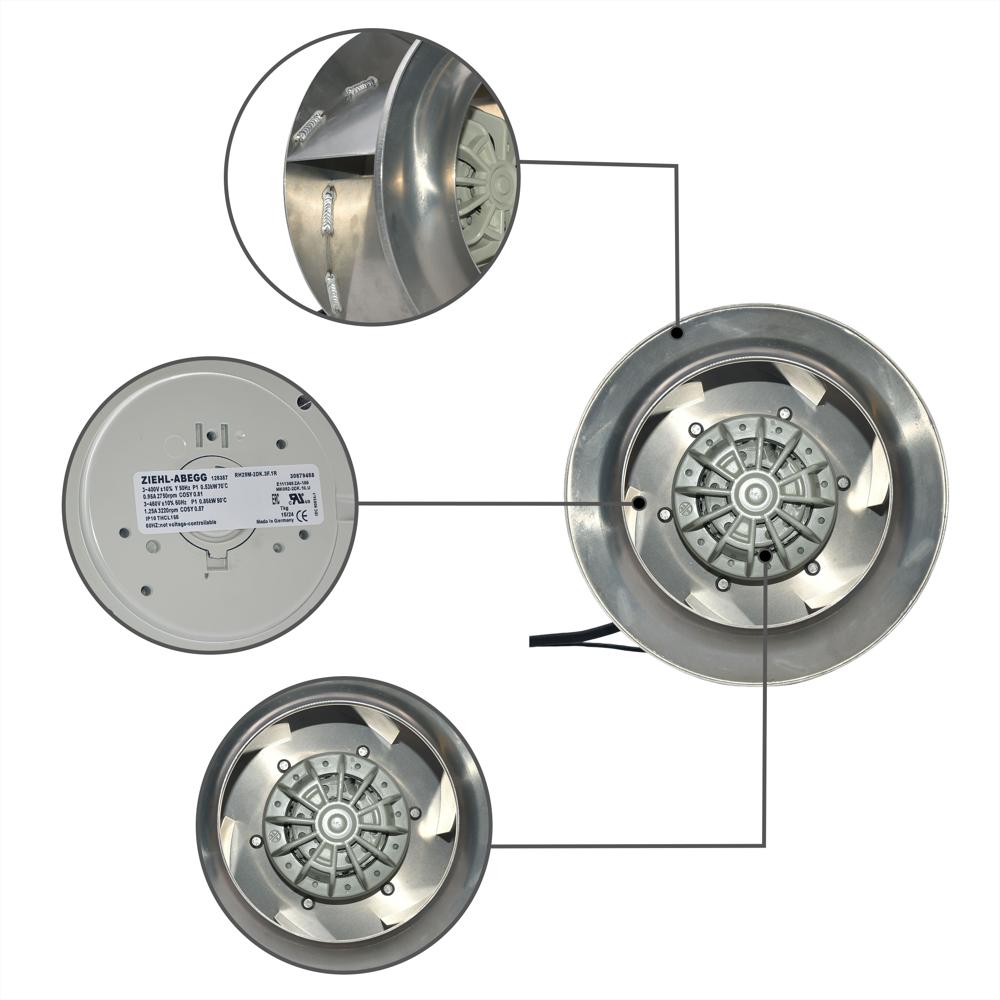 ZIEHL-ABEGG RH28M-2DK.3F.1R 400V AC BALL BEARING Free Standing Mounting Aluminum Blade Ac Motor