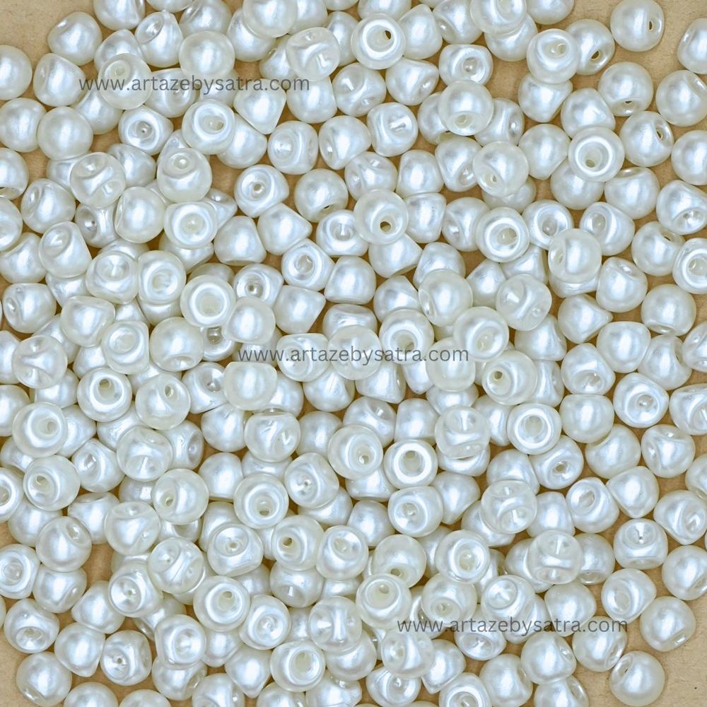 Irregular Round Faux Pearl Plastic Beads | Size : 8mm