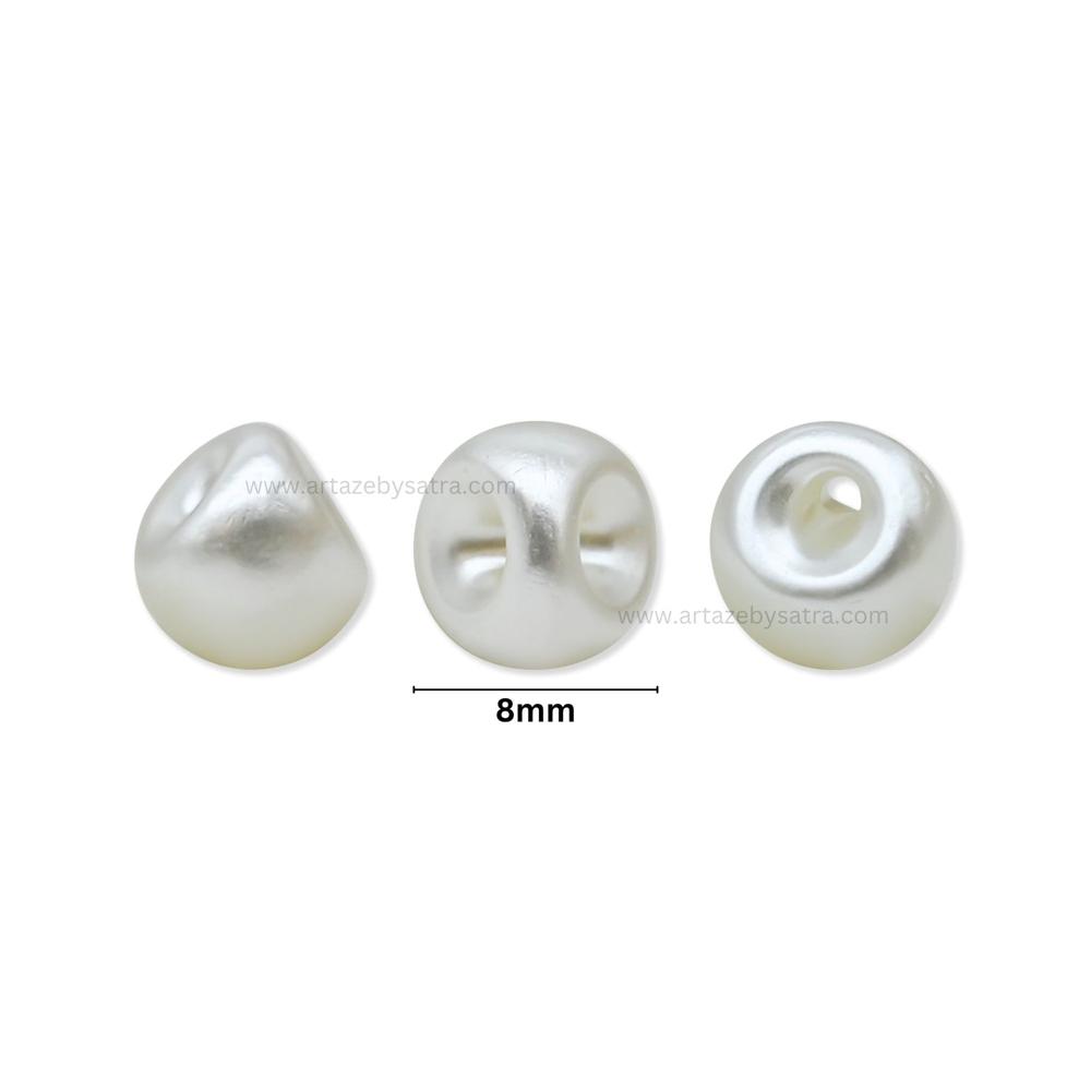 Irregular Round Faux Pearl Plastic Beads | Size : 8mm