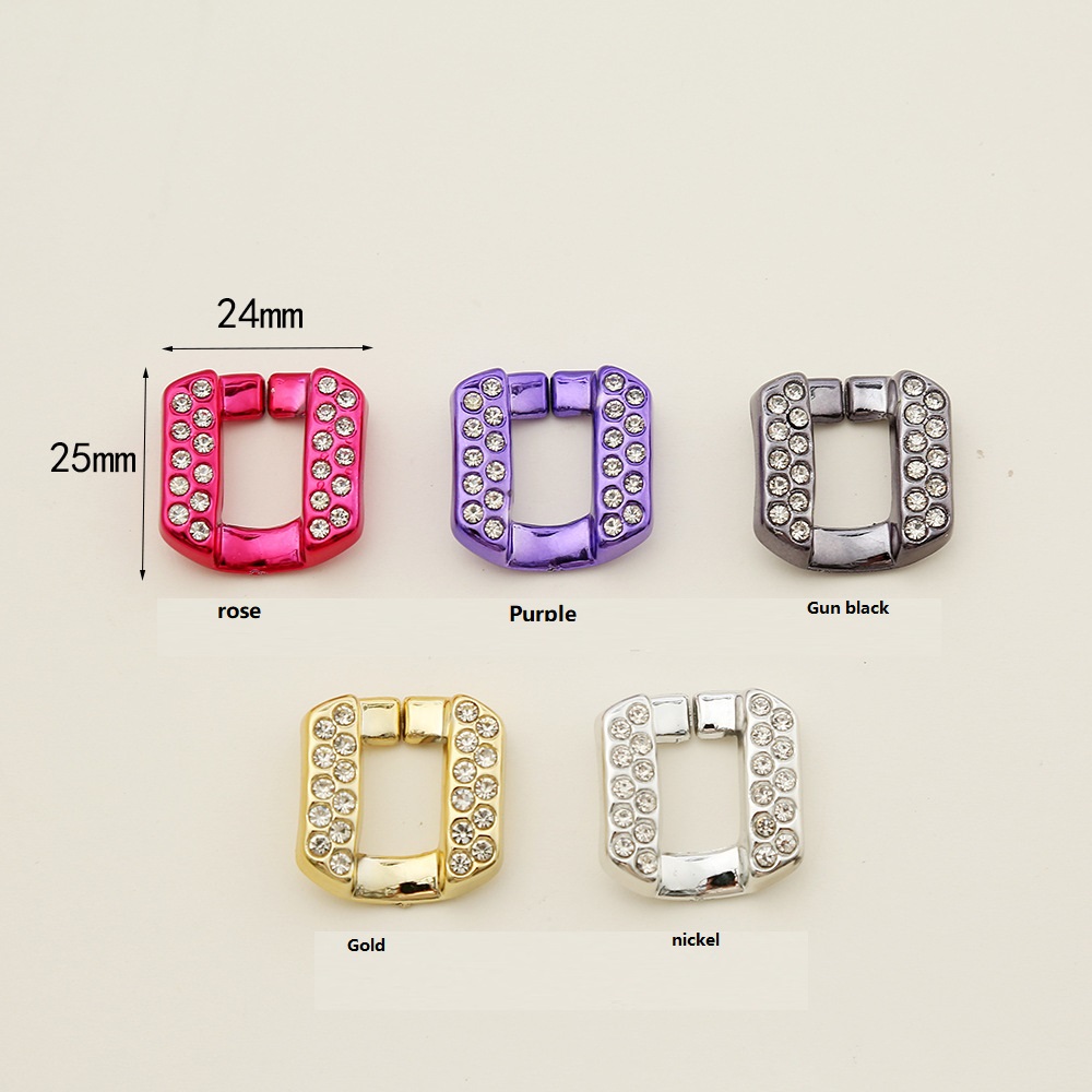 Colorful Enamel Choker Iced Out Necklace and Bracelet ABS Rainbow Chain Hip Hop Cuban Link Chain for Bag Strap Decoration