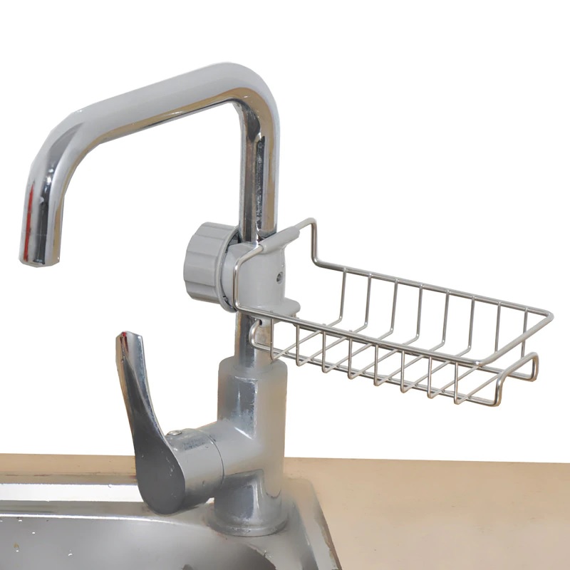 Kitchen Faucet Folding Rack - Color: Silver