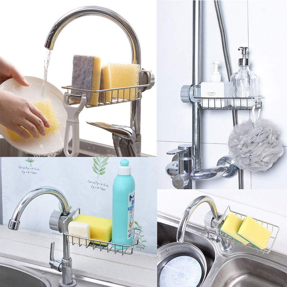 Kitchen Faucet Folding Rack - Color: Silver