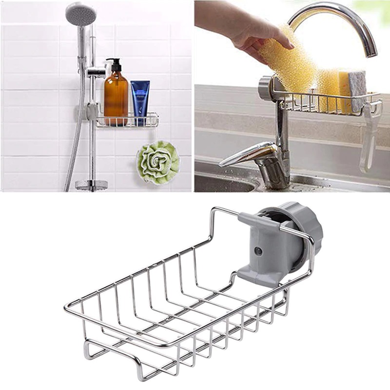 Kitchen Faucet Folding Rack - Color: Silver