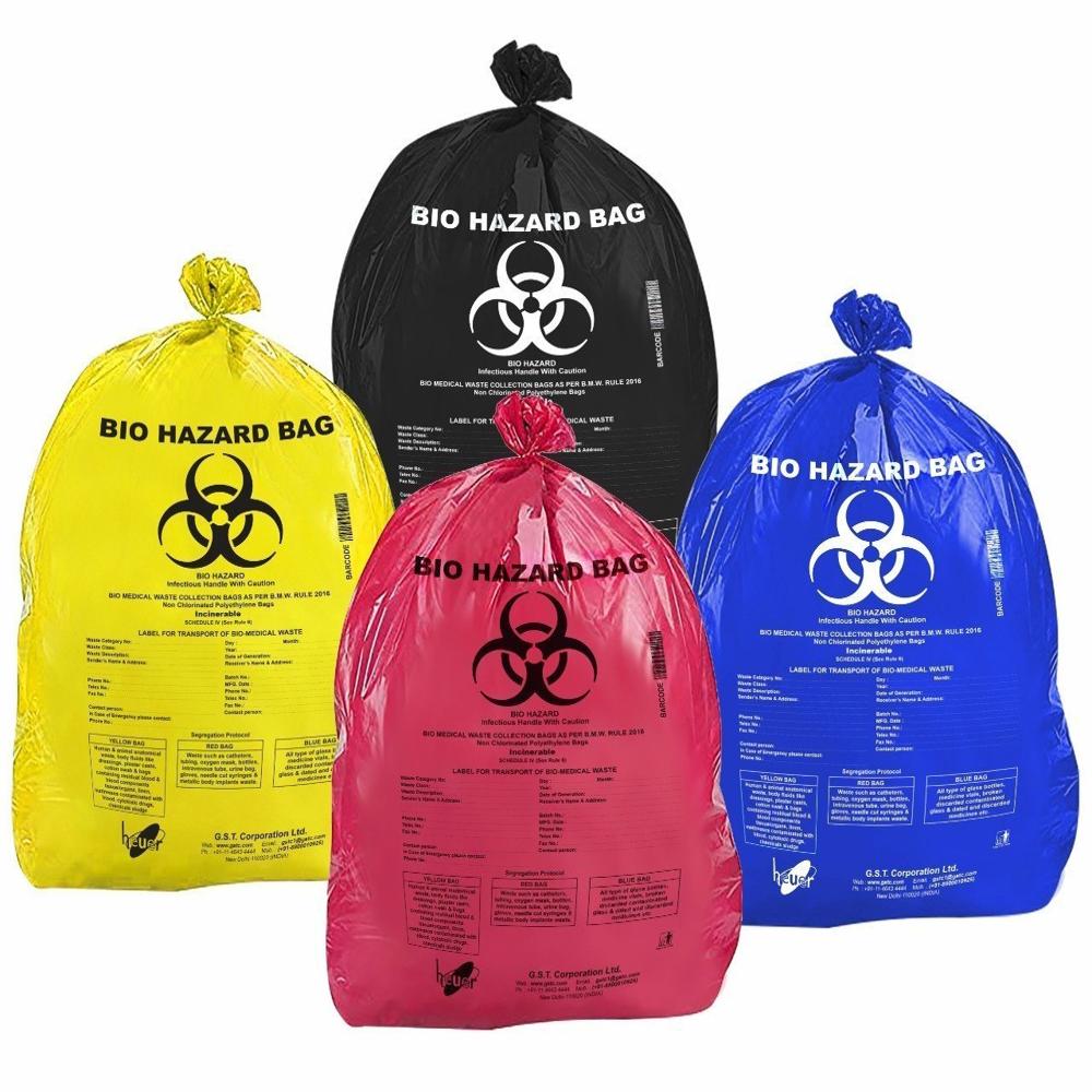 Biomedical Waste Collection Bag - Color: Red Green Blue Yellow Black