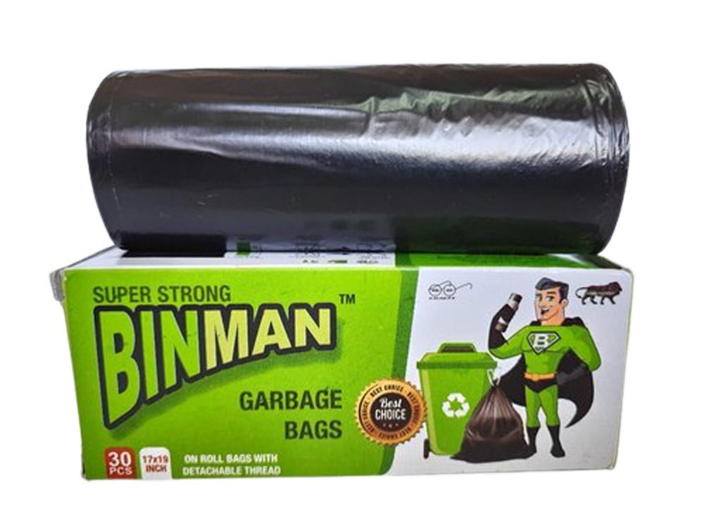 17X19 Inches Binman Black Garbage Bag - Color: Multiple