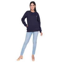 Bu-lss-103- Ladies Plain Sweatshirt - Color: Black