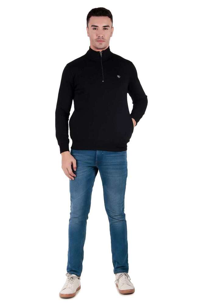 Bu-Mss-219 Half Zipper Sweatshirt - Color: Black