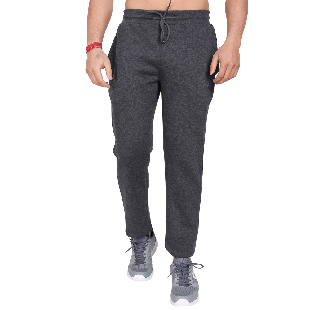 Bu-Fmp-215-Men Fleece Plain Track Pants - Color: Black