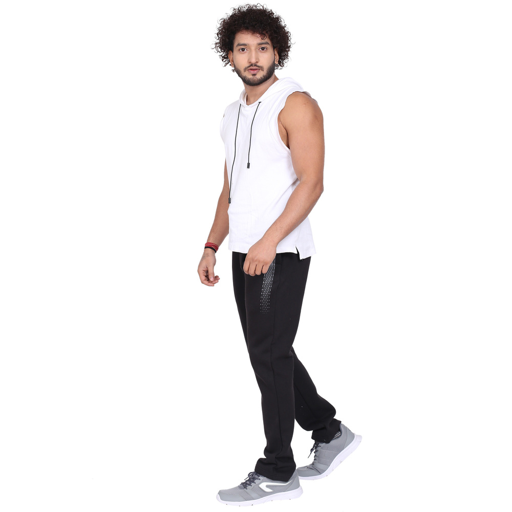 Bu-Mjp-203- Men Fleece Track Pants - Color: White