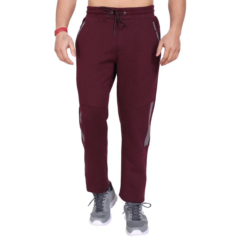 Bu-Mjp-202- Men Fleece Track Pants - Color: Red
