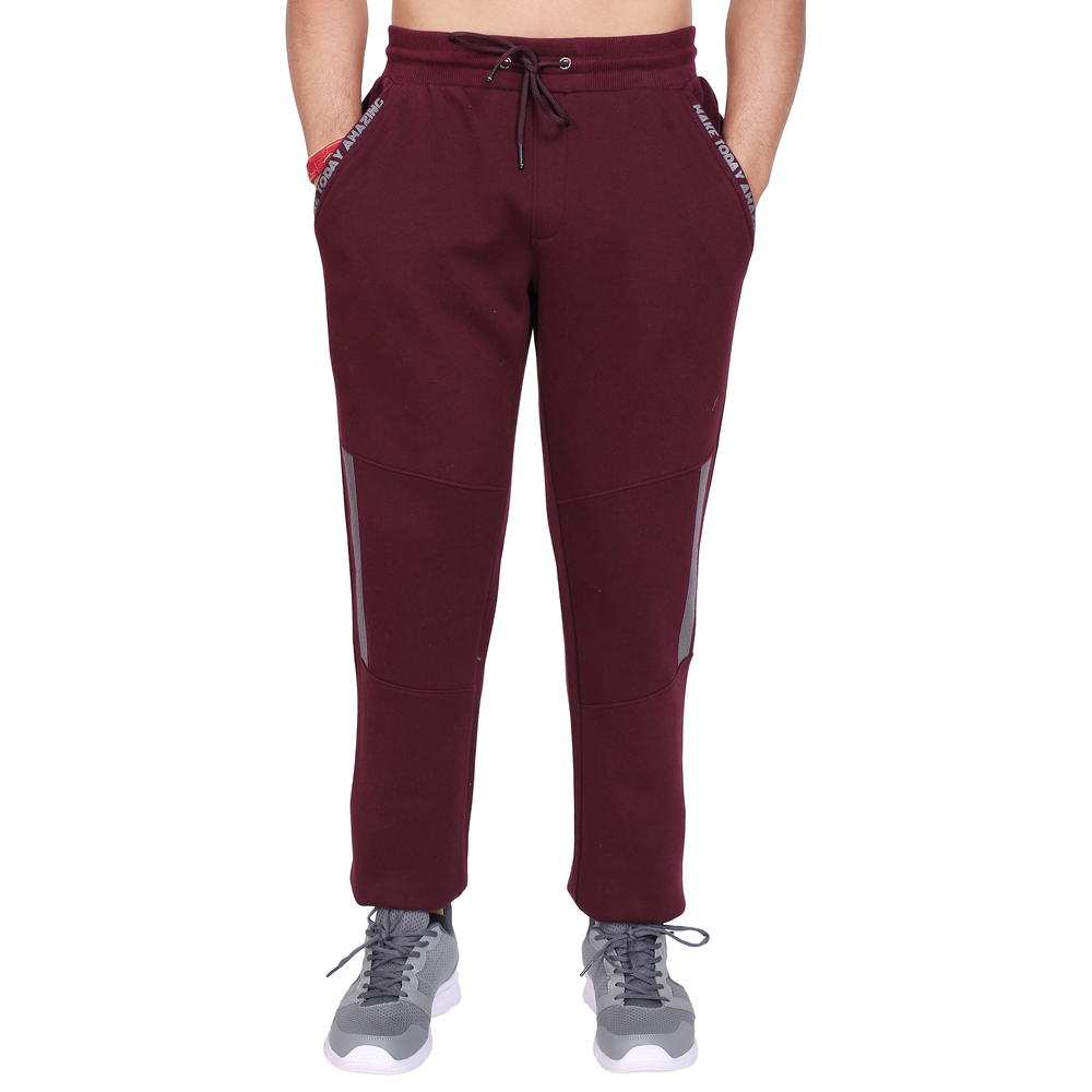Bu-mjp-202- Men Fleece Track Pants - Color: Red