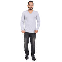 Bu-fmt-202- V-neck T-shirt Full T-shirt - Color: White