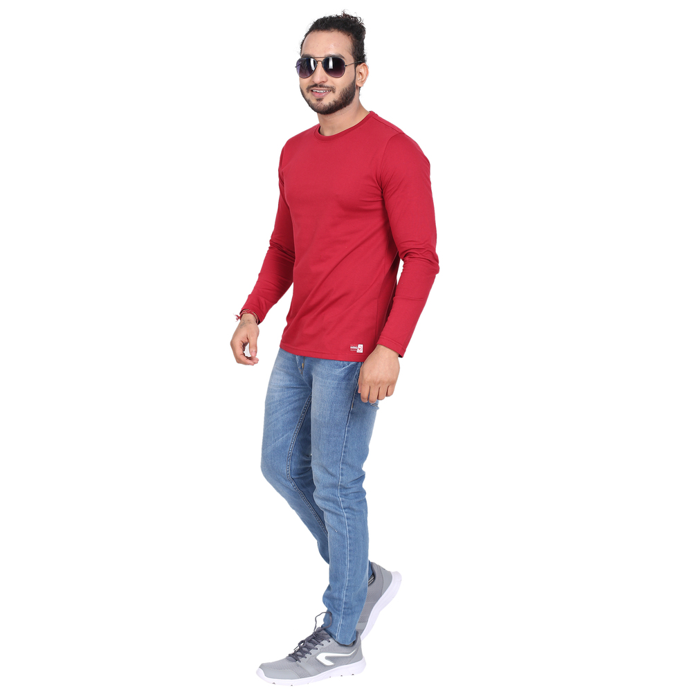 Bu-Fmt-201-Round Neck Full T-Shirt - Color: Red