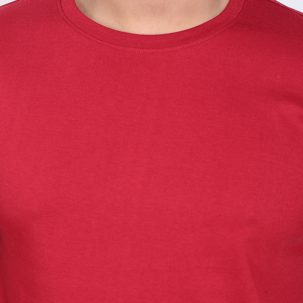Bu-fmt-201-round Neck Full T-shirt - Color: Red