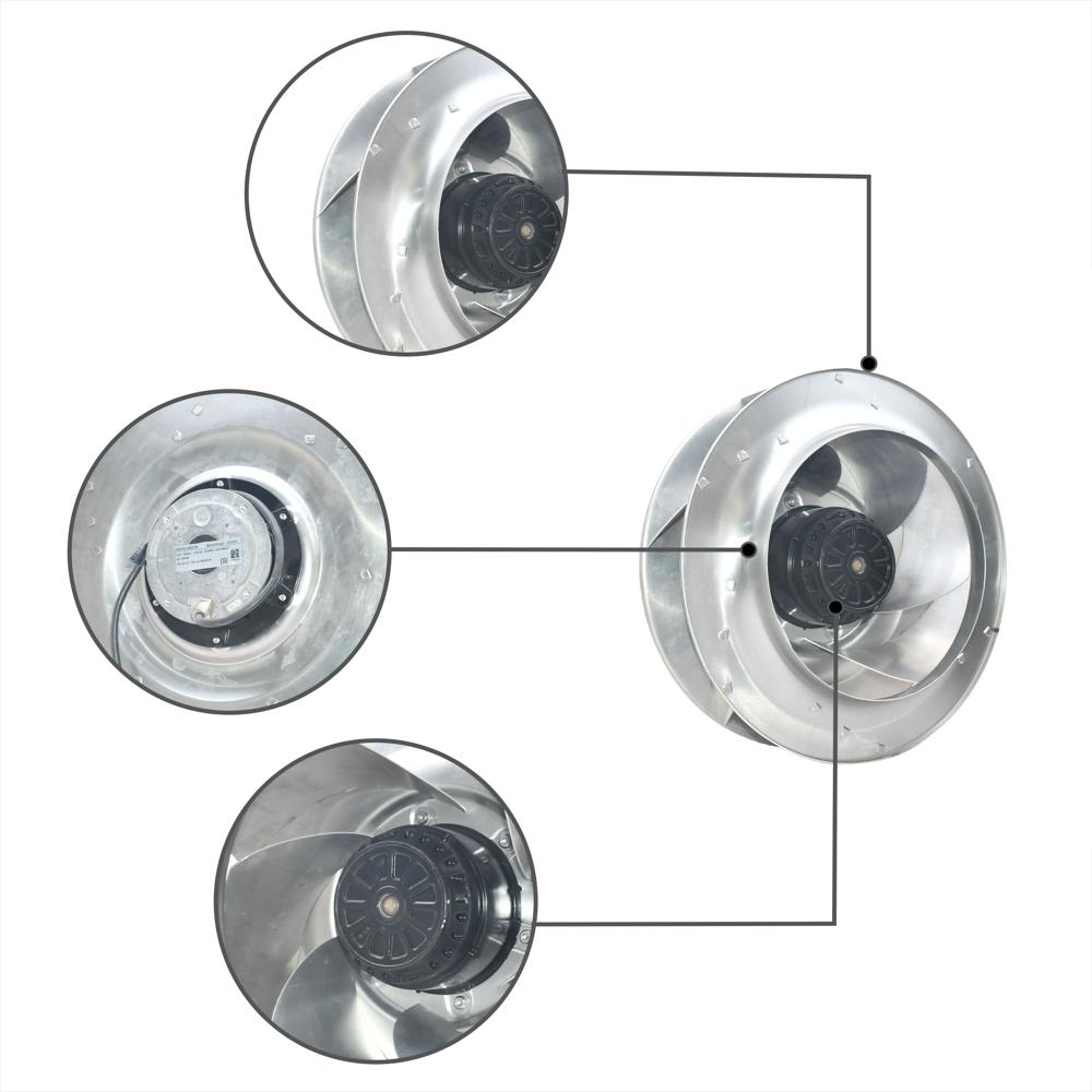 EBM PAPST R4E400-AR05-06 230V AC 375/540W Stainless Steel Blade High Temperature Resistance Centrifugal Fan