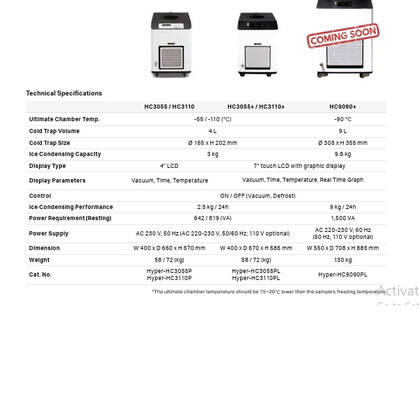 FREEZE DRYER & COOLING TRAP