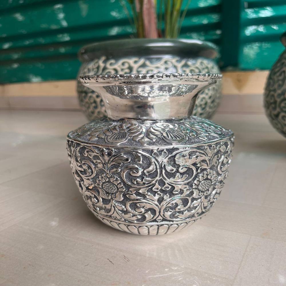 *Item code: Antique silver replica kalash heavy gauge intricate carving*