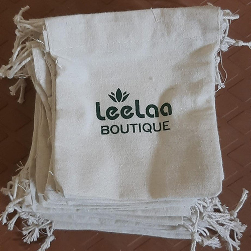Cotton Drawstring Bags - Color: White