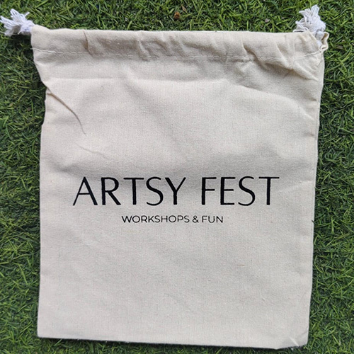 Cotton Drawstring Bags - Color: White
