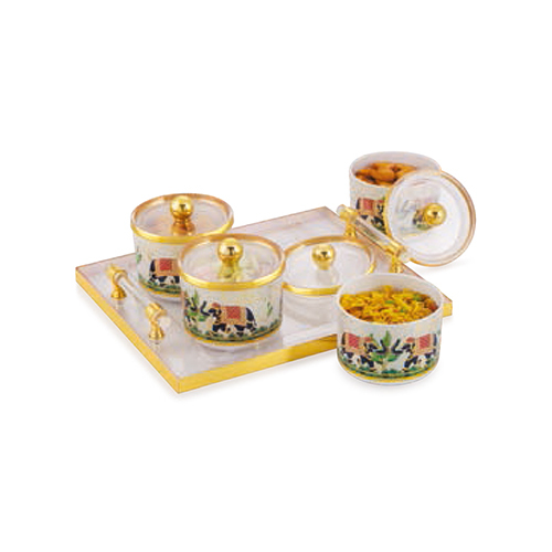 Crest Bowl With Wood Tray