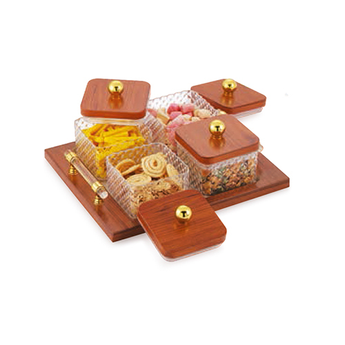 Teakwood Bowl With Tray - Features: Premium Quality