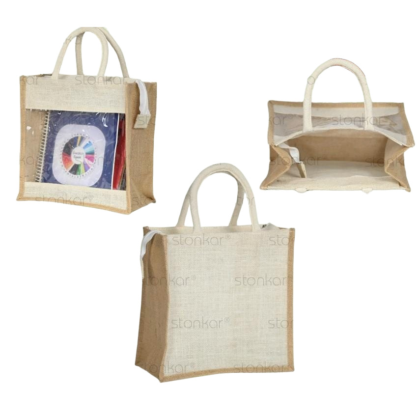 Jute Bag With A Transparent Front