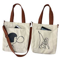 Pair Of Canvas Tote Bags With A Graphic Print