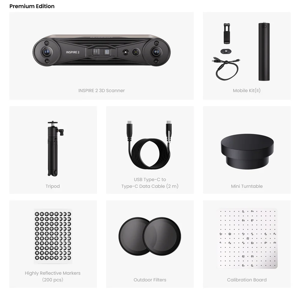 Revopoint INSPIRE 2  Wireless Infrared Laser & Structured Light 3D Scanner (Premium Edition)