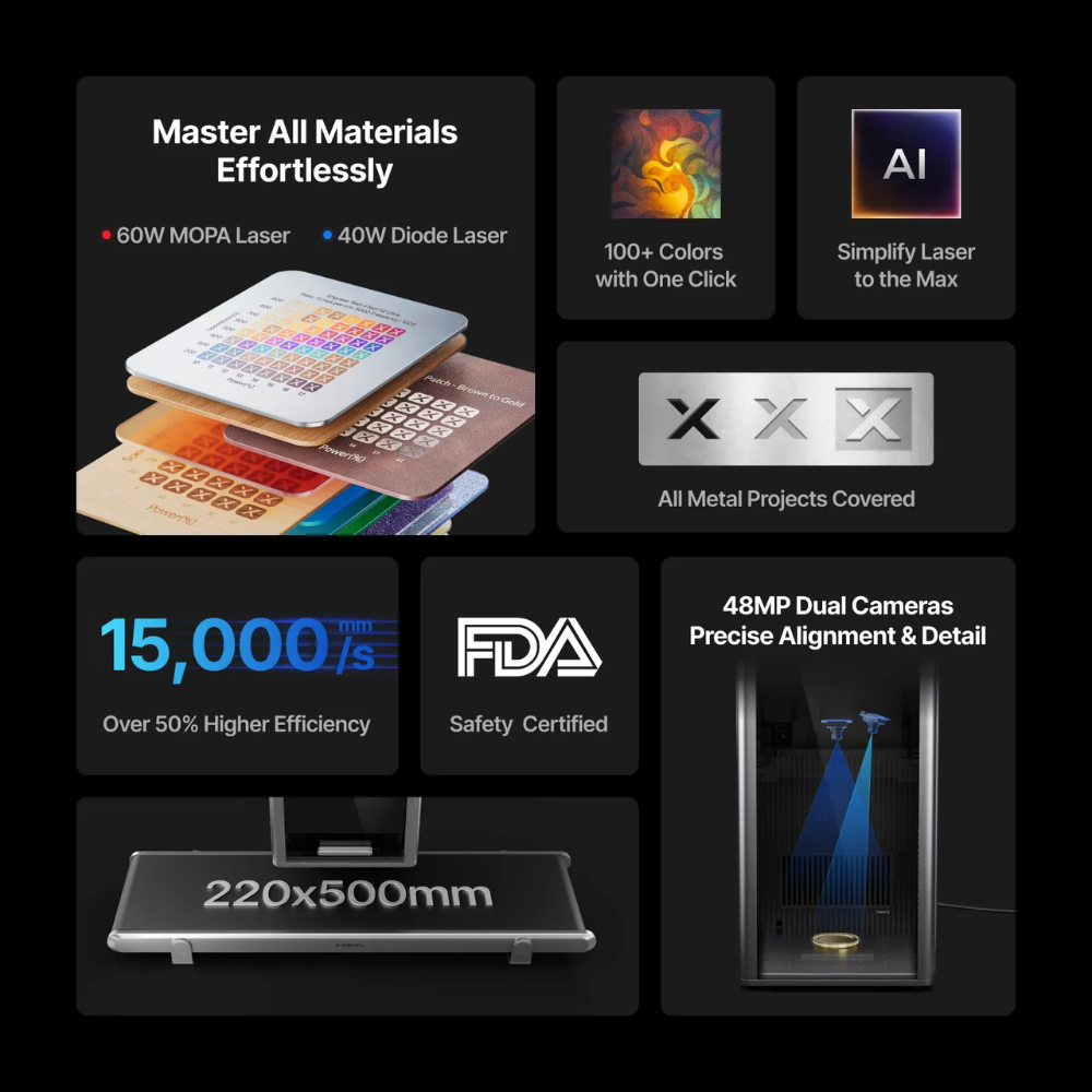 xTool F2 Ultra Indias First 60W MOPA Single Laser Engraving Machine Standalone 