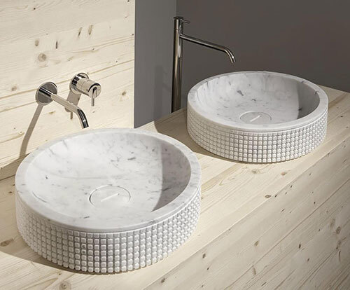 Table Top Marble Wash Basin - Color: White