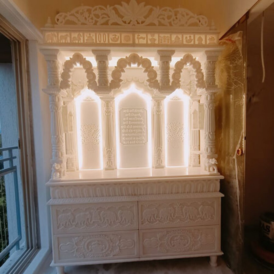 Indian White Marble Temple - Hardness: High (Suitable For Indoor & Outdoor Use)