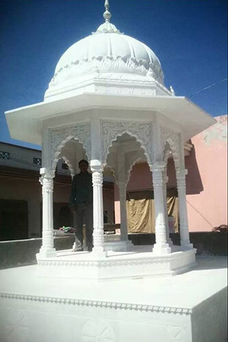 Carved Marble Temple - Color: White