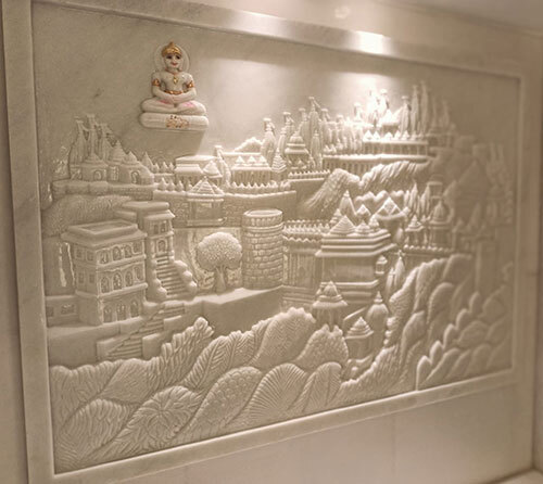 Jain Shatrunjay Pat Wall Panel - Color: White