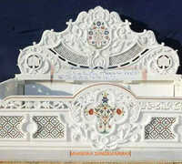 White Marble Bed Header - Material: Creamic