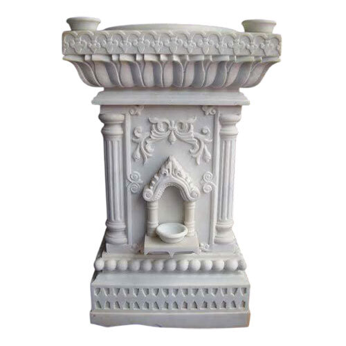 White Marble Tulsi Pot